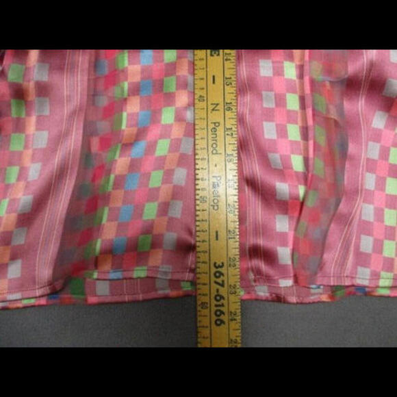 Vintage The Silk Farm Icinoo 100% Silk Blouse Purple Button Sheer Shirt Top - Picture 2 of 7